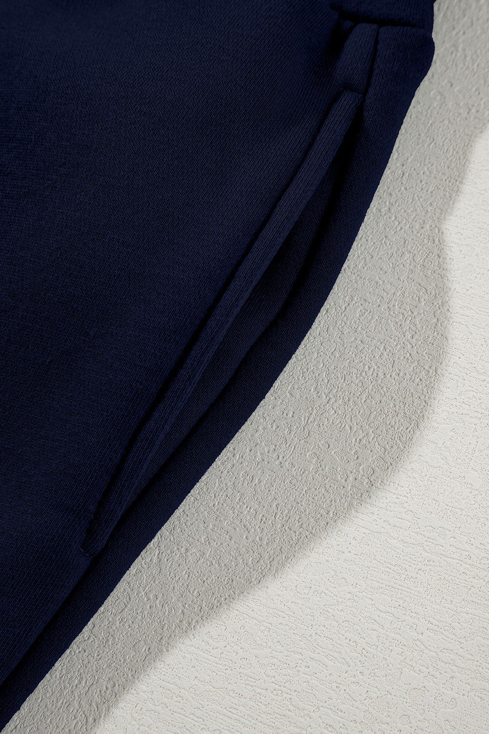 Navy Blue Drop Shoulder Zip Up Jacket Drawstring Pants Active 2pcs Set Dear-Lover Dropshipping