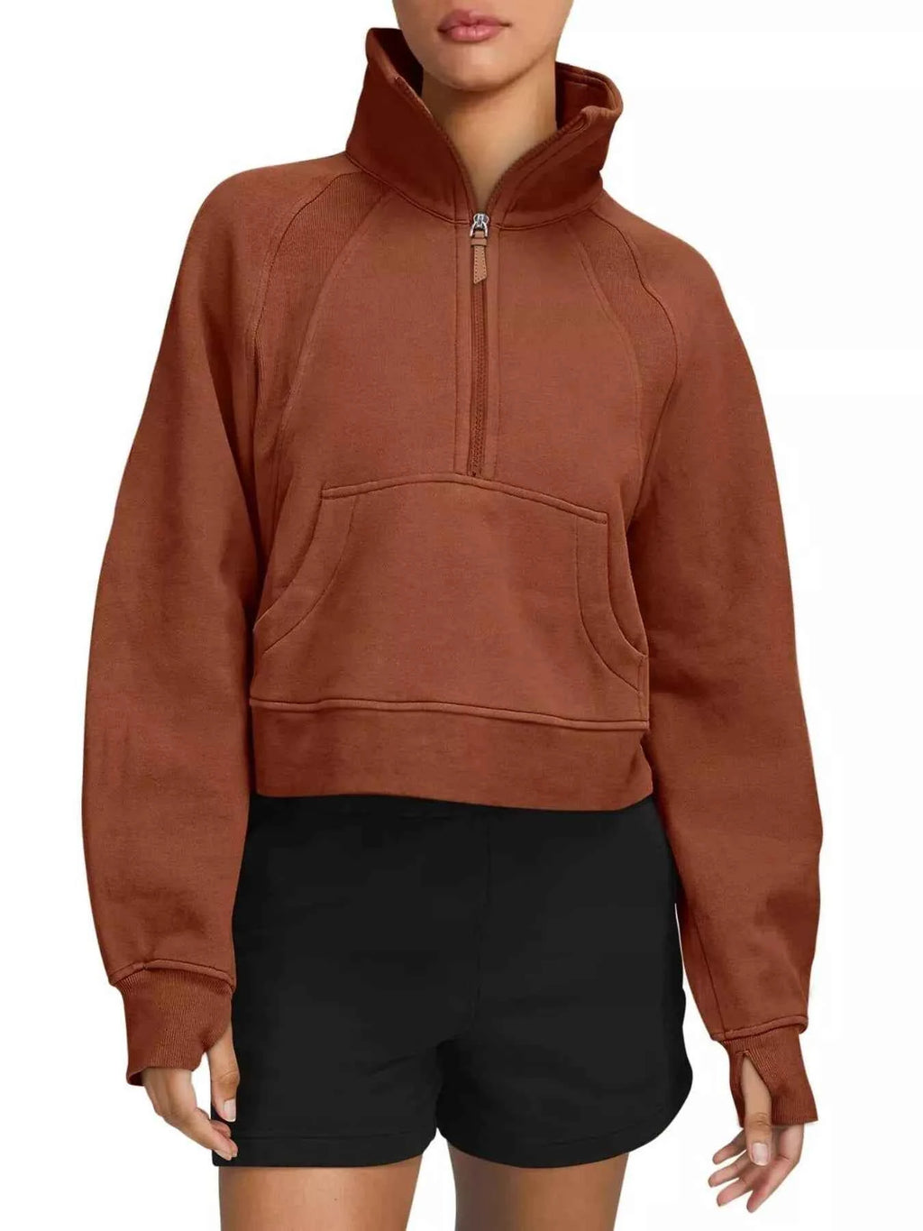 Half Zip Raglan Sleeve Sweatshirt