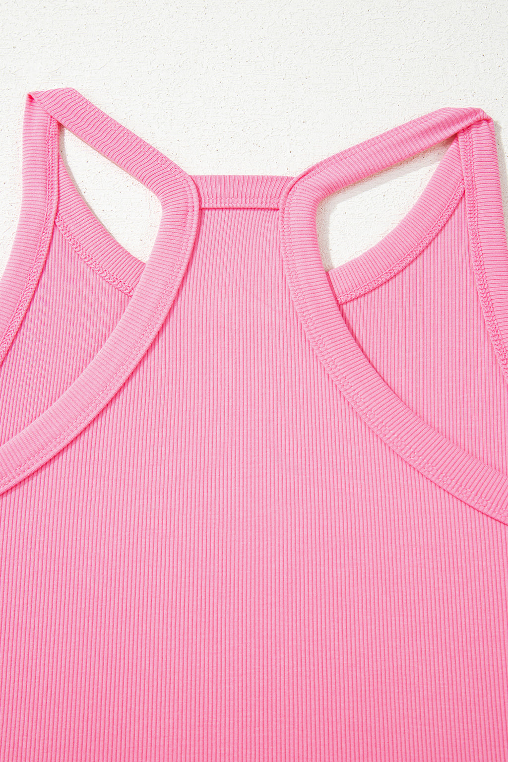 Sachet Pink Slim Ribbed Tank Top and Sweatpants Set