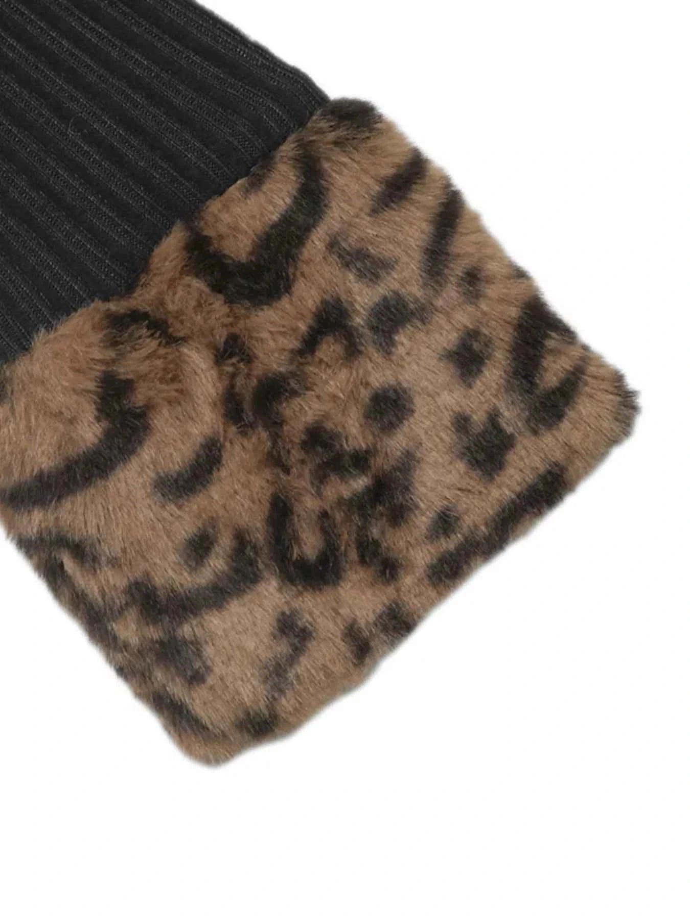 Leopard Cuff Johnny Collar Midi Dress.