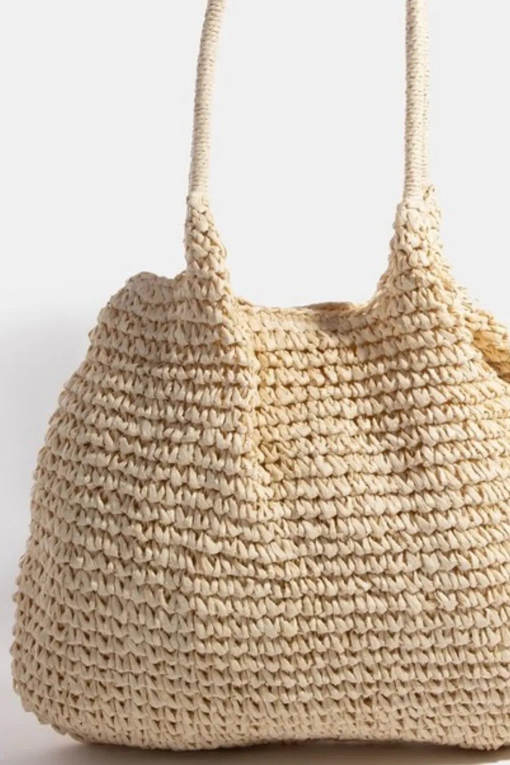 BEACH STRAW Braided Long Handle Tote Bag.