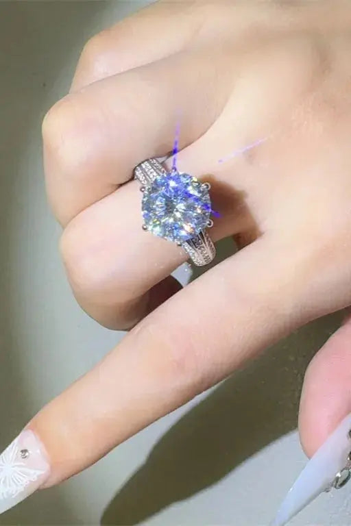 5 Carat Moissanite 925 Sterling Silver Ring.