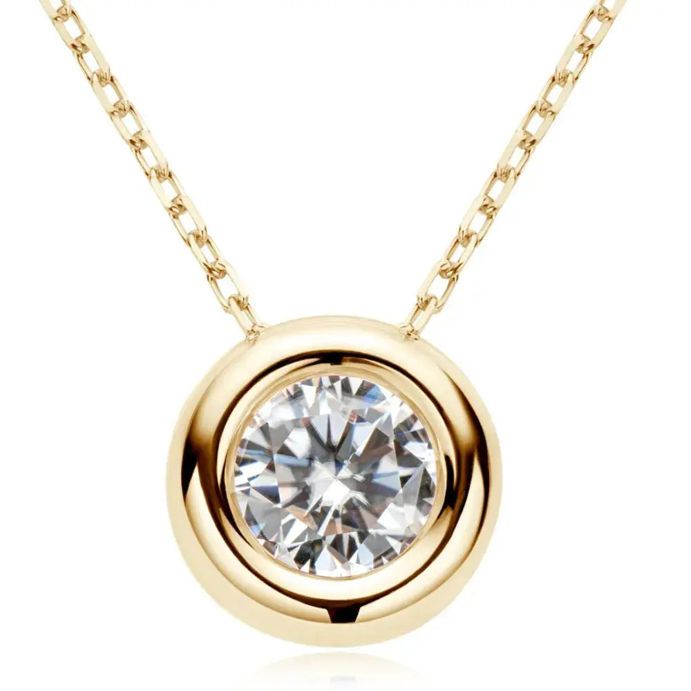1 Carat Moissanite 925 Sterling Silver Necklace.
