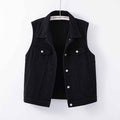 Womens Casual Loose-fit Denim Vest Jacket