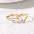 1.5 Carat Moissanite Teardrop Ring 2pcs Set.