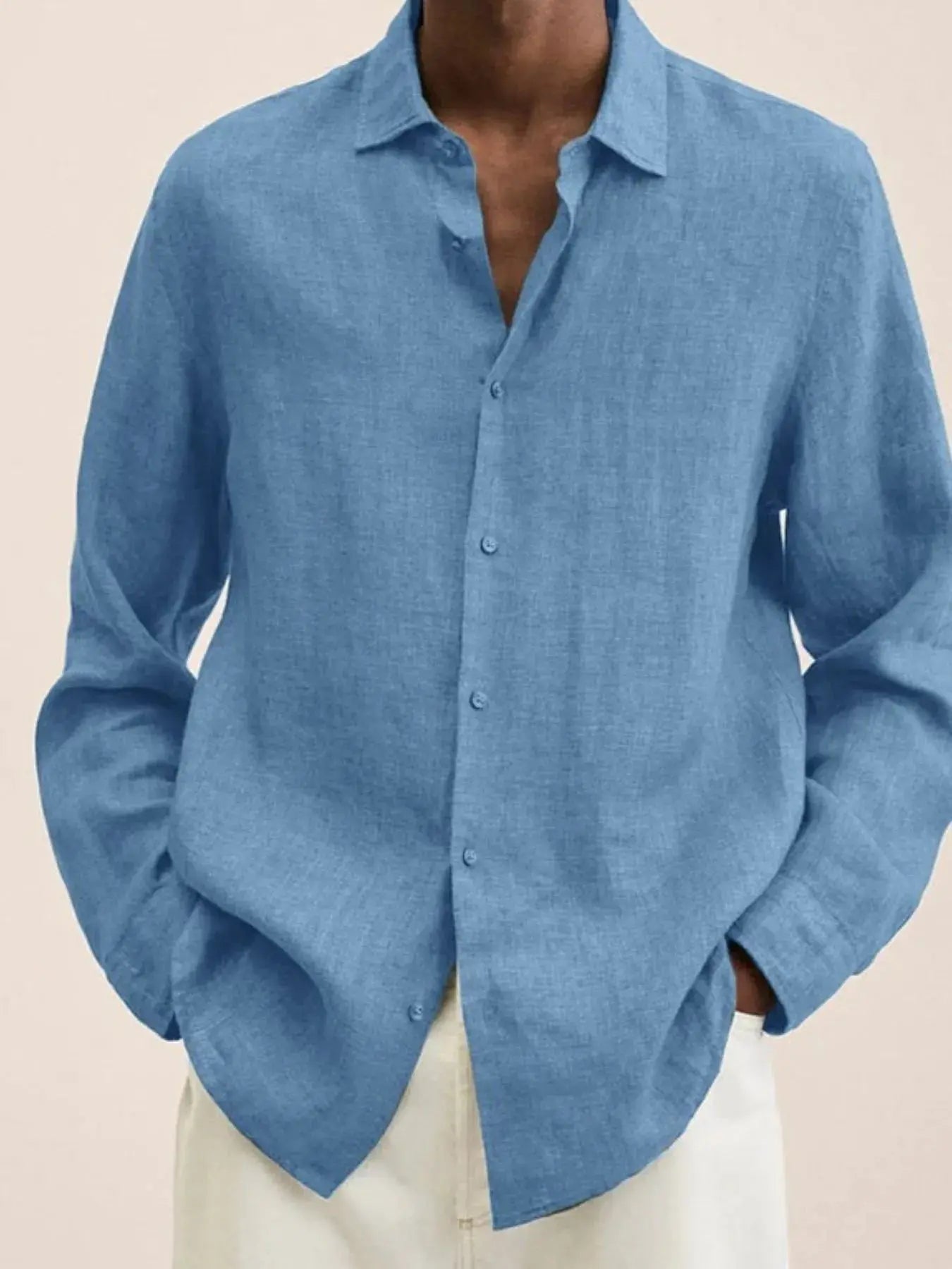 Men's Full Size Button-Down Long Sleeve Shirt Plus Size.