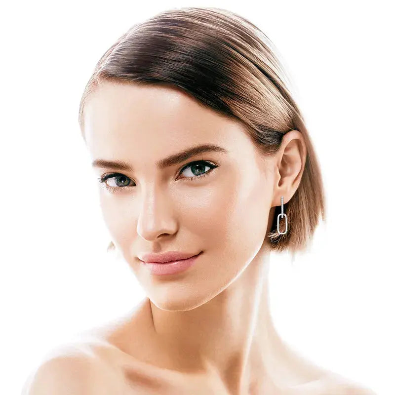 925 Sterling Silver Moissanite Earrings.