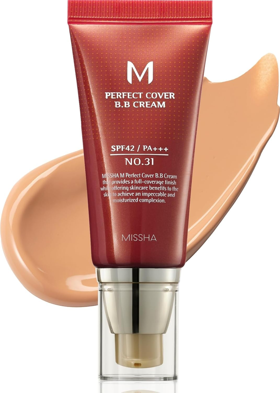 MISSHA M Perfect Cover BB Cream No.23 Natural Beige -Light/Medium with Cool/Neutral Undertone SPF 42 PA +++ 1.69 Fl Oz - Tinted Moisturizer for Face with SPF