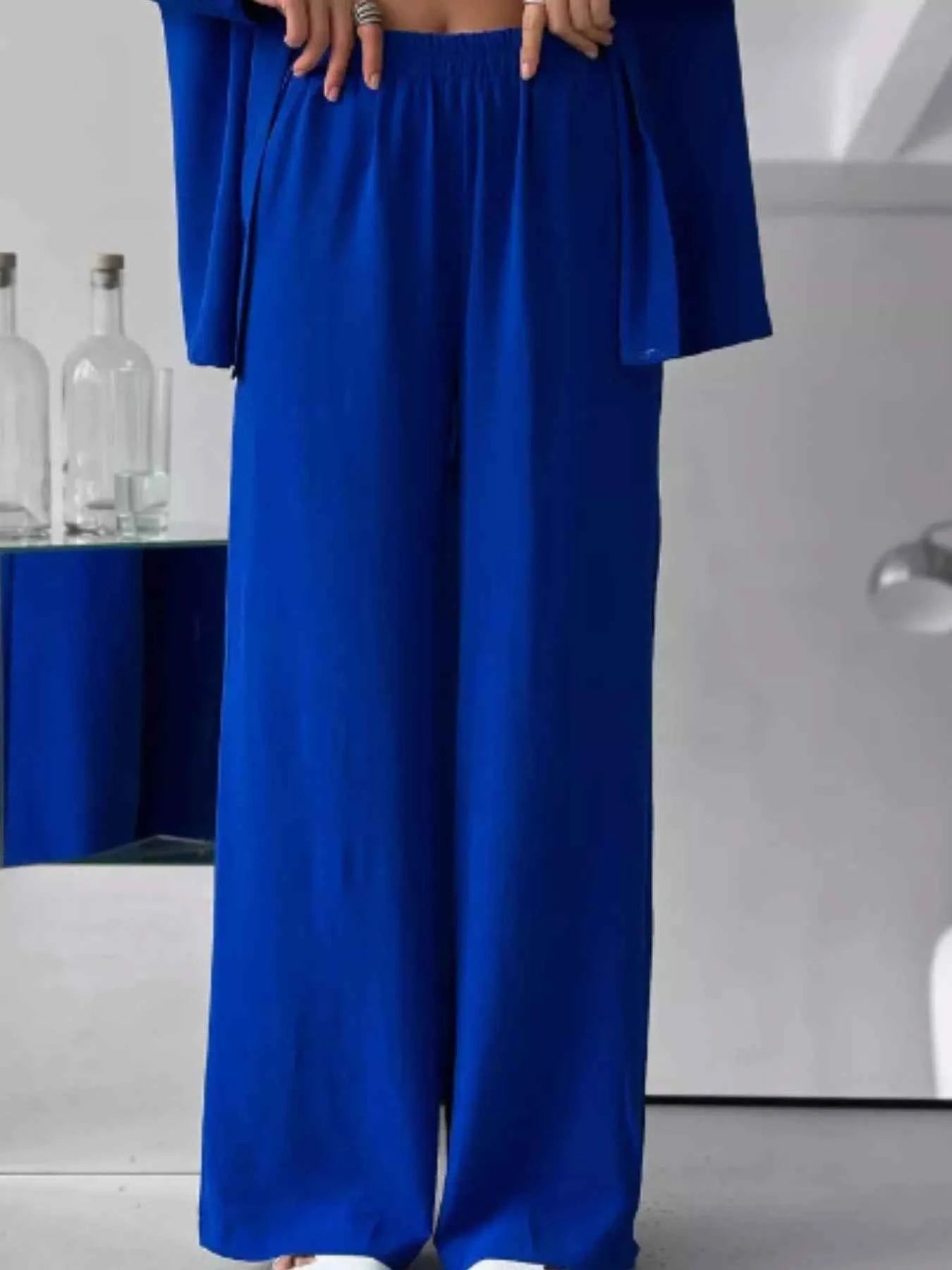 Button Up Long Sleeve Shirt and Pants Set