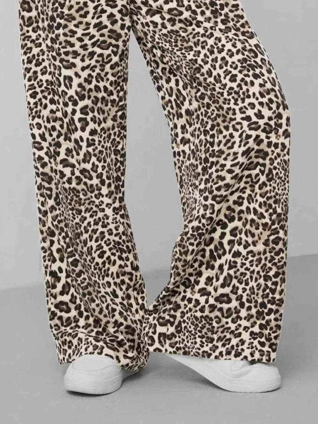 Leopard Print Wide Leg Pants