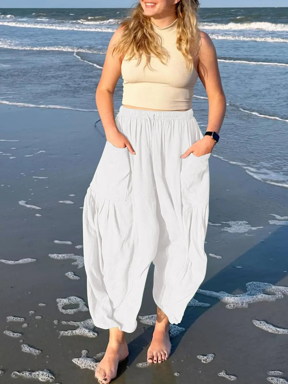 Full Size Drawstring Pants with Pockets Plus Size.