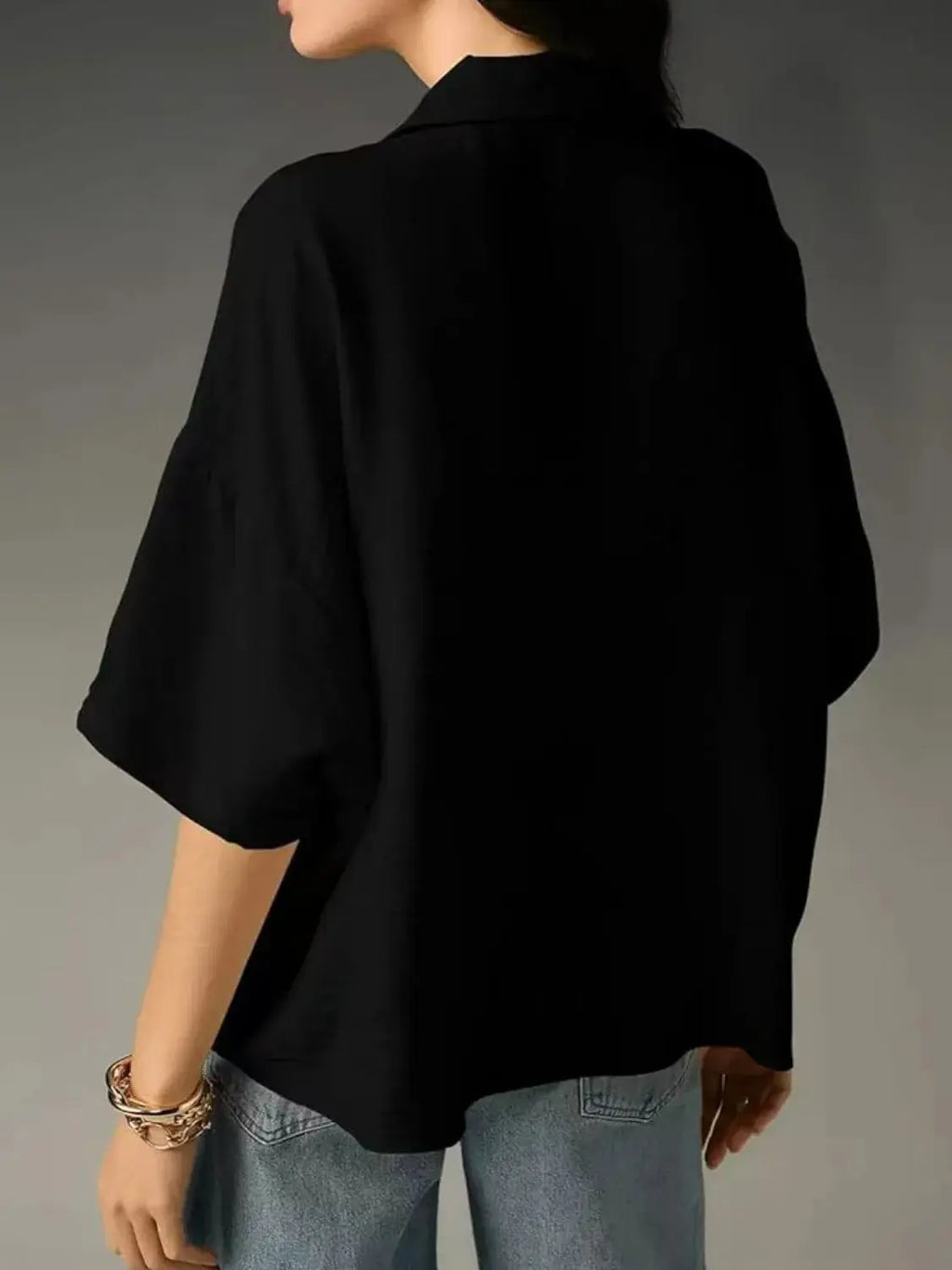 Collared Neck Half Sleeve Blouse.