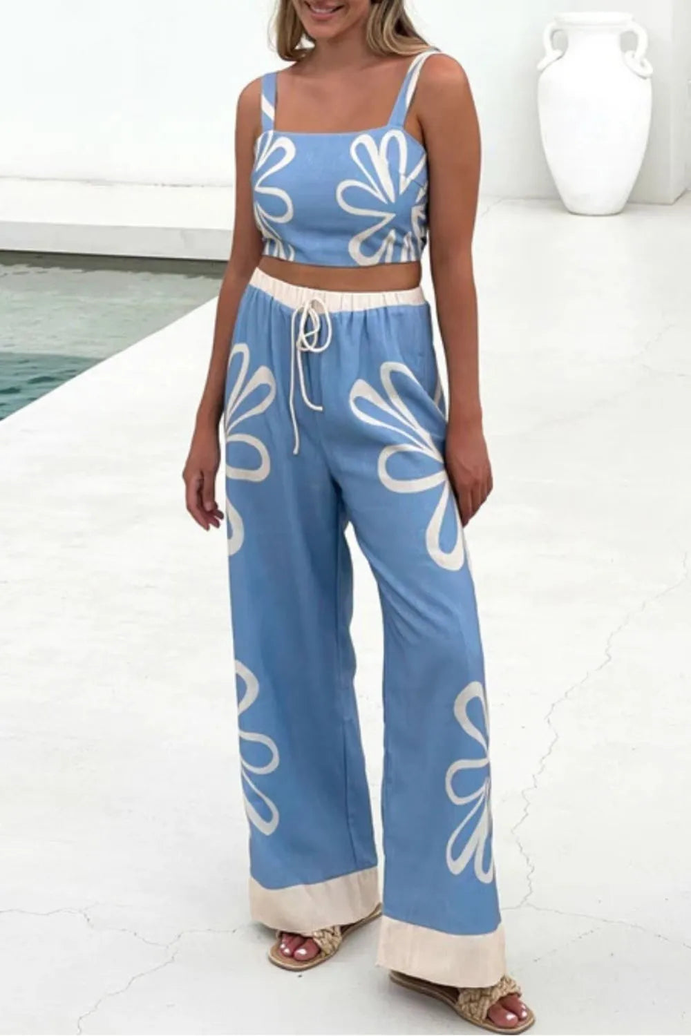 Square Neck Cami and Pants Set WOMEN - CHIC TB