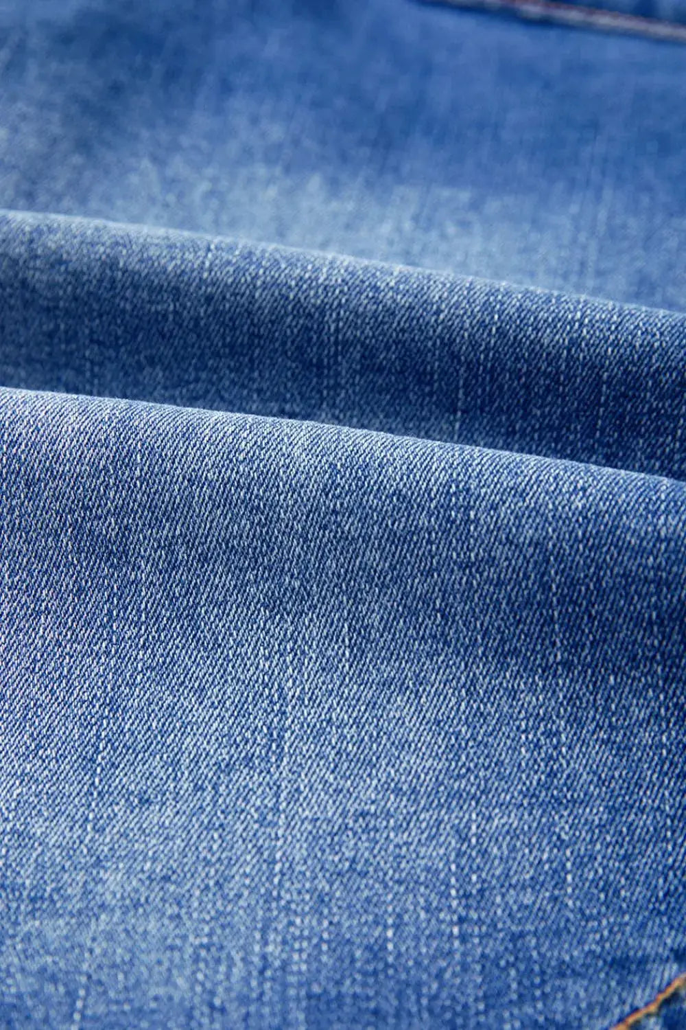 Wrapped Crossed Waist Denim Mini Skirt.