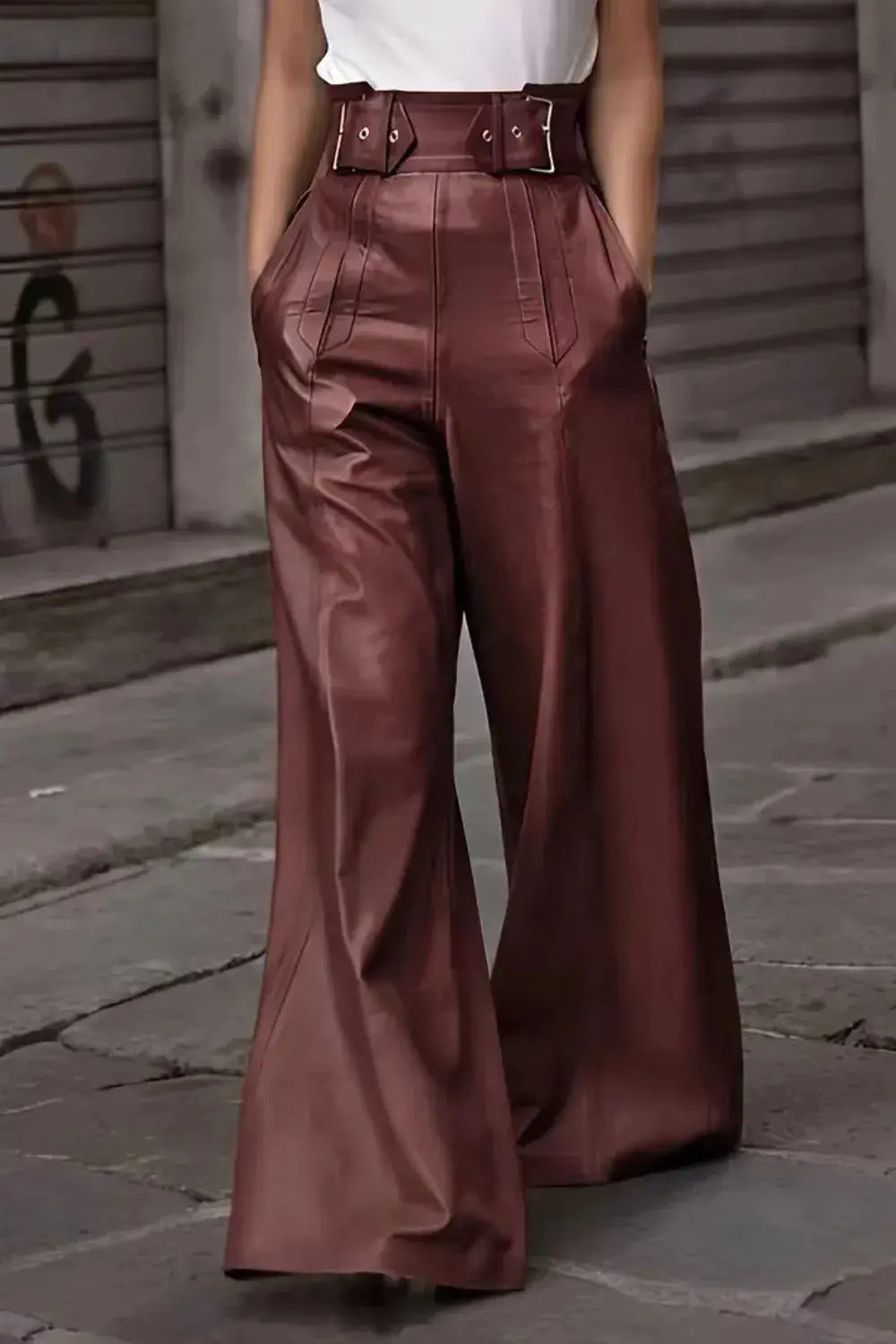 High Waist Wide Flare Pants.