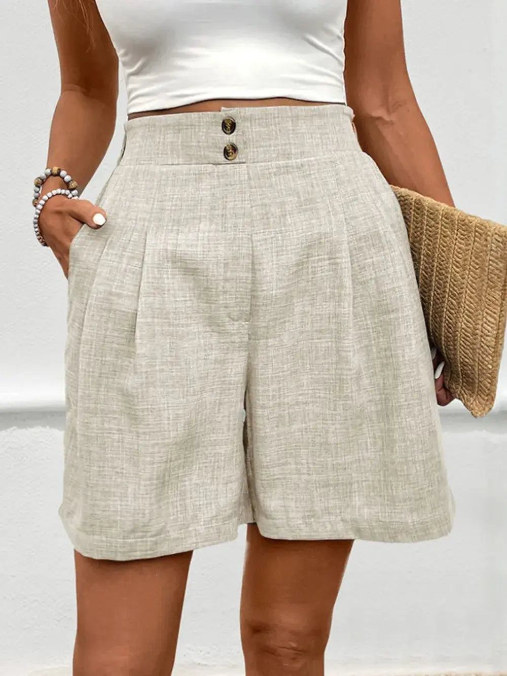 Perfee Frill Shorts with Pockets.