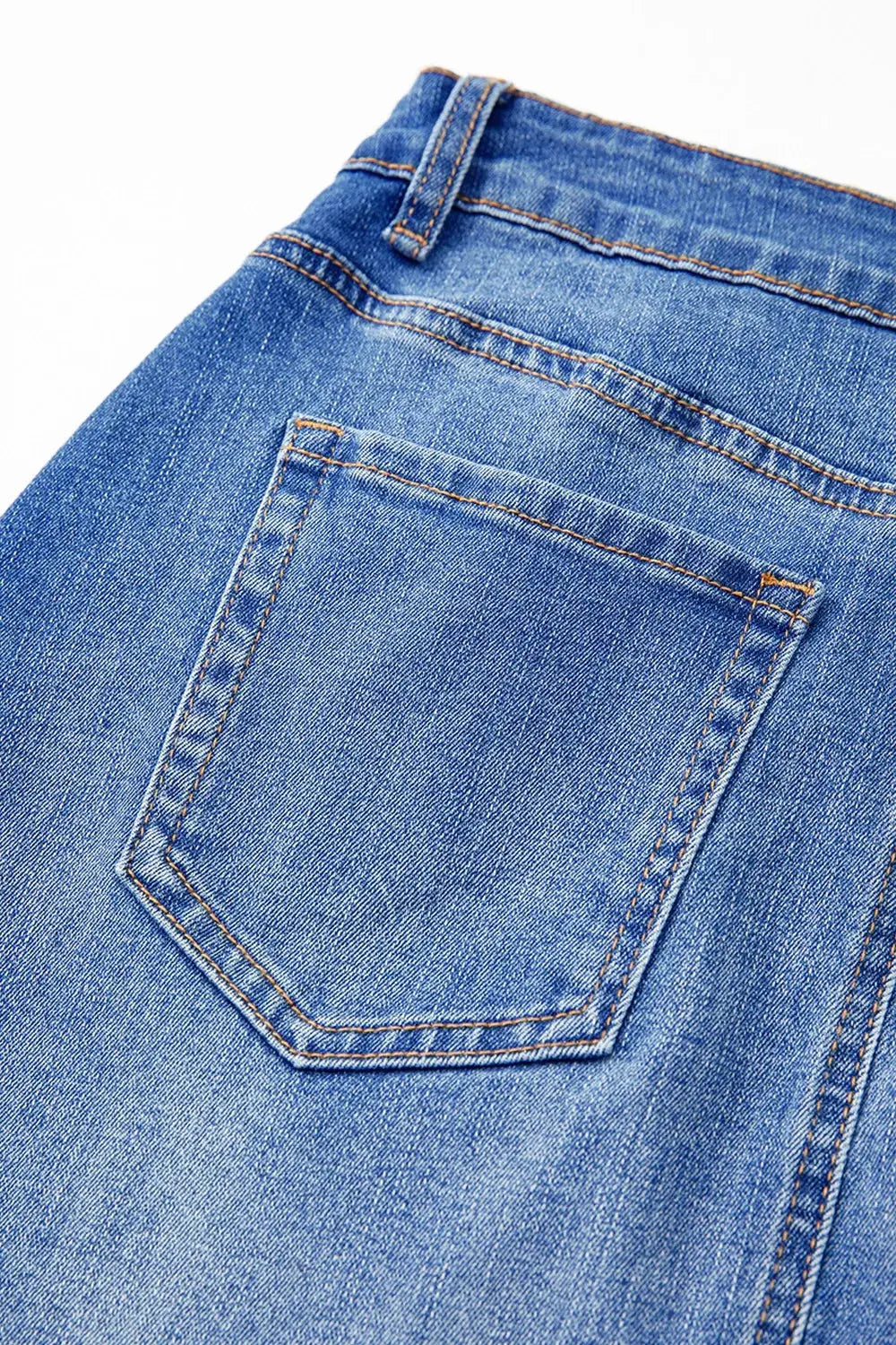 Wrapped Crossed Waist Denim Mini Skirt.