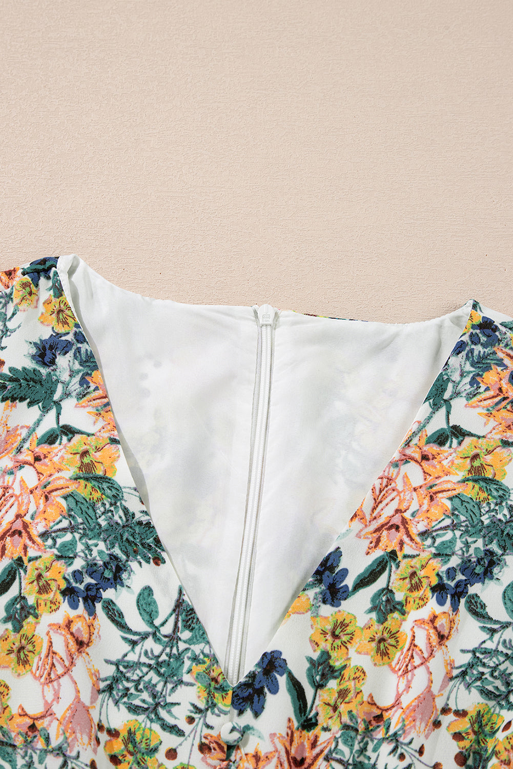 Sky Blue Floral 3/4 Sleeve V Neck High Waist Ruffled Dress Dear-Lover Dropshipping