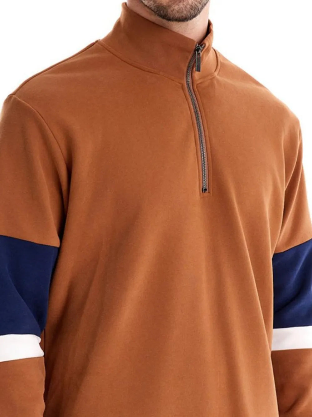 Men's Color Block Long Sleeve Polo.