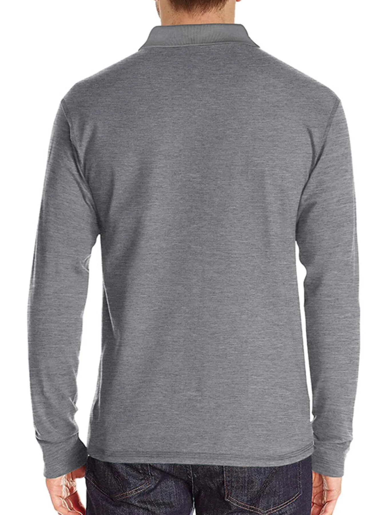 Men's Full Size Long Sleeve Pocket Polo Shirt Plus Size.