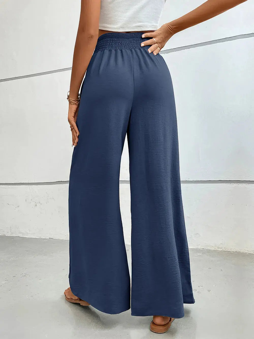 Perfee Wide Leg Pants with Pockets.