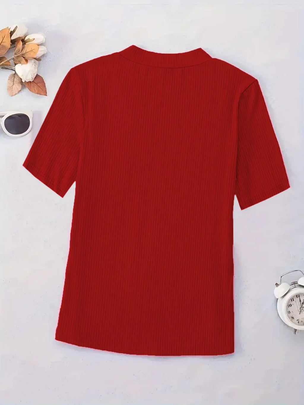 V-Neck Short Sleeve T-Shirt Plus Size.