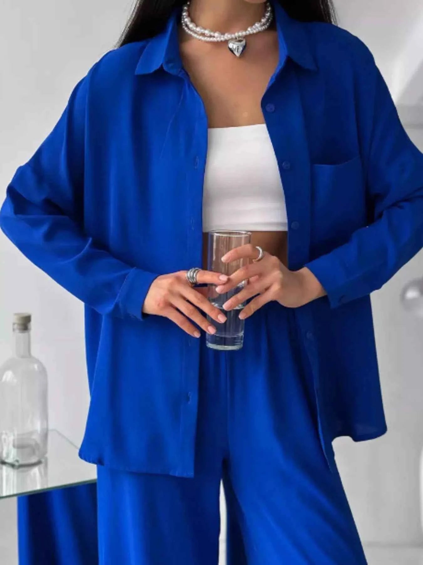 Button Down Shirt and Pants Set