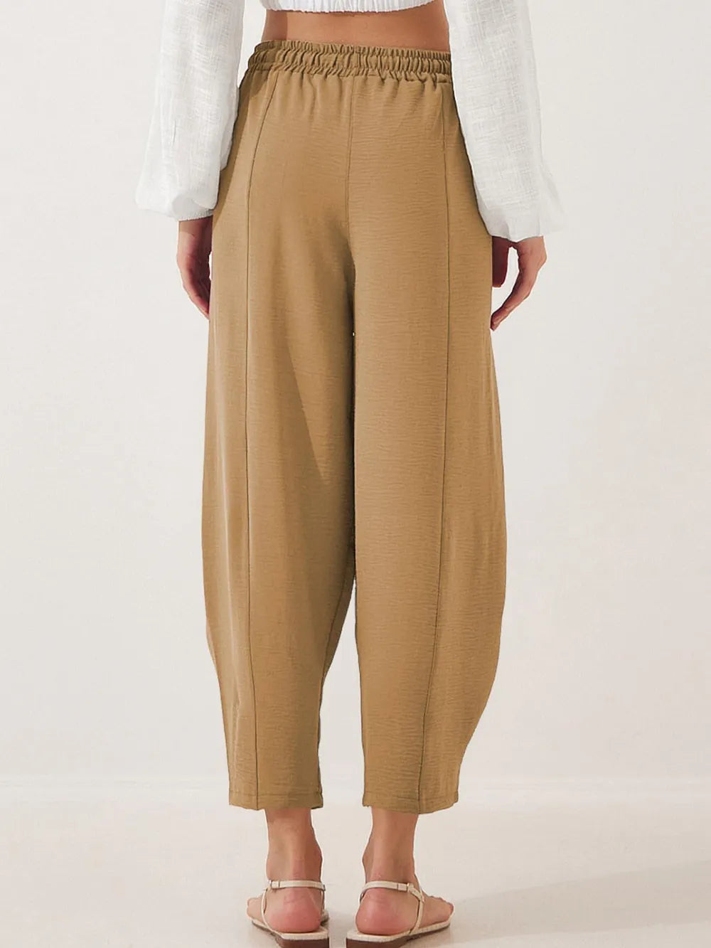 Full Size Drawstring Cropped Jogger Pants Plus Size.