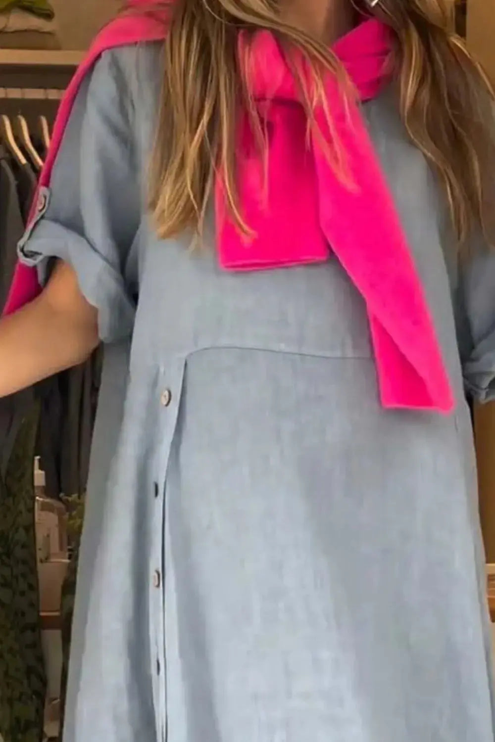 Full Size Relaxed Fit Short Sleeves Dress Plus Size.