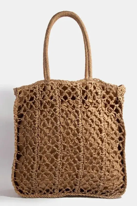 Fame Intricate Braided Tote Bag.
