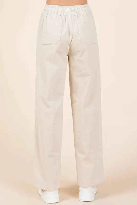 Mittoshop Corduroy Back Elastic Waist Pants