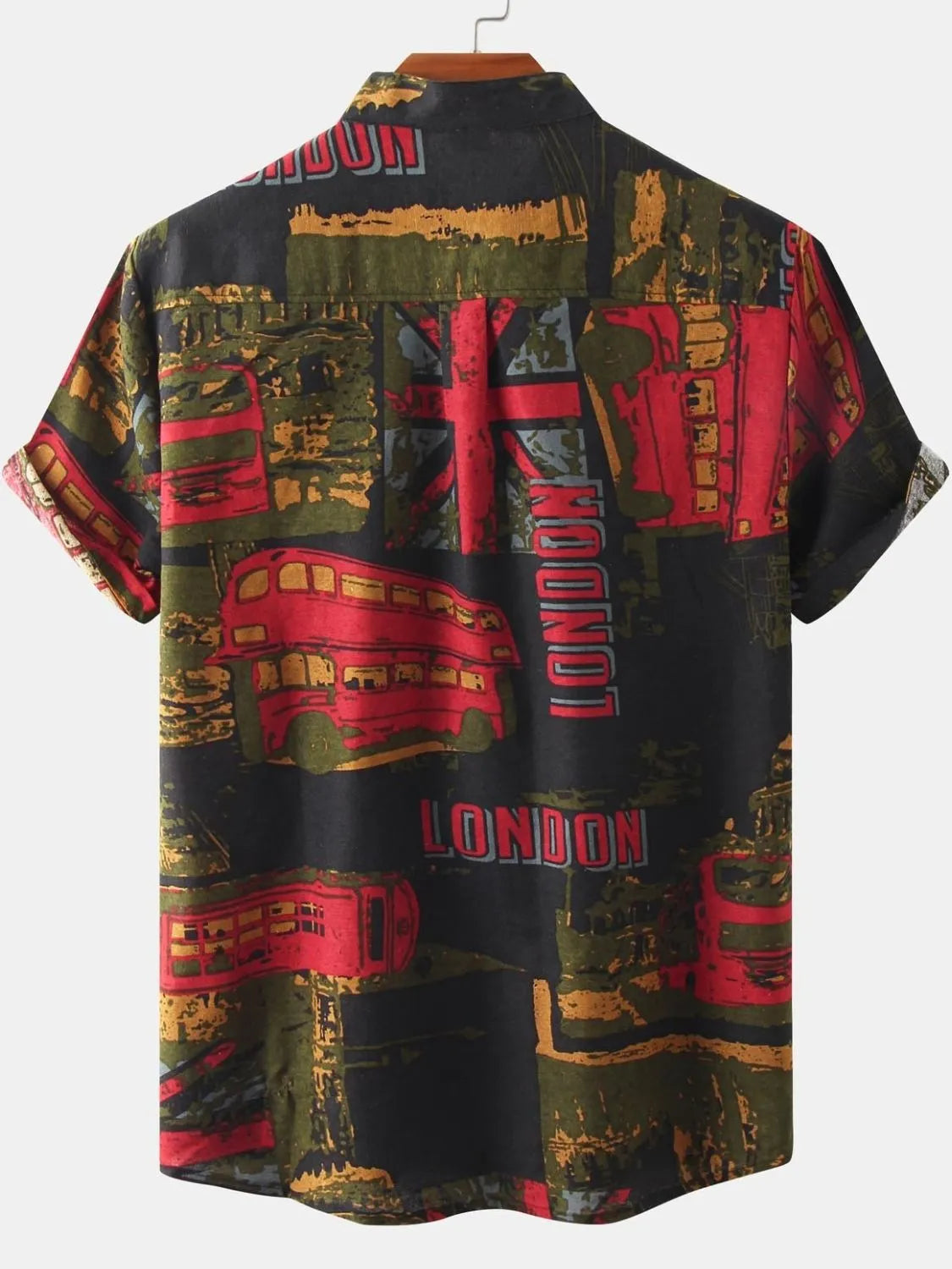 Men's Printed Short Sleeve Casual Shirt.