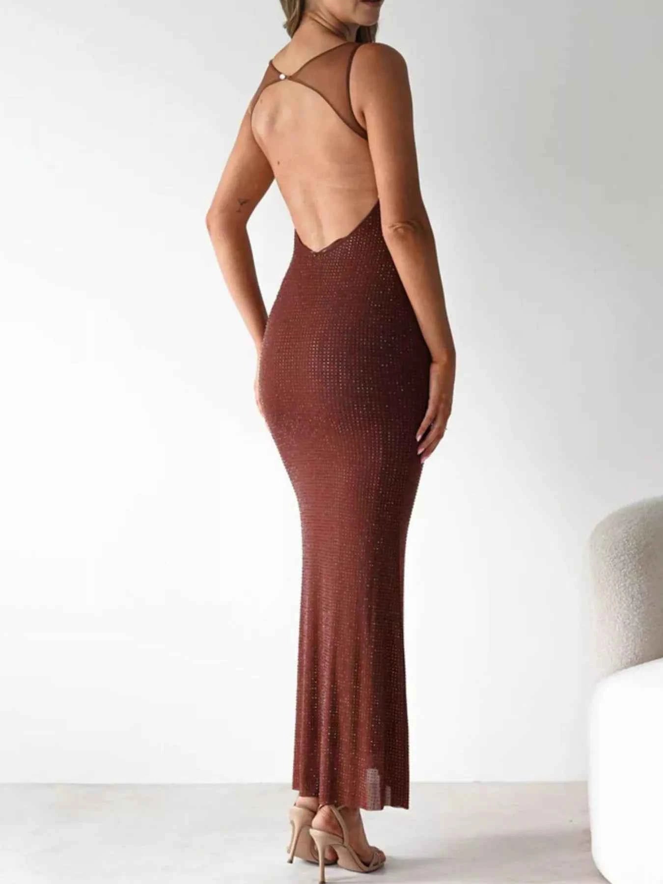 Backless Sleeveless Bodycon Maxi Dress