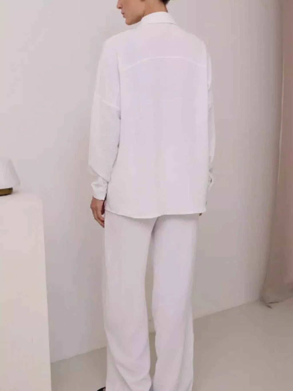 Button Up Long Sleeve Shirt and Pants Set