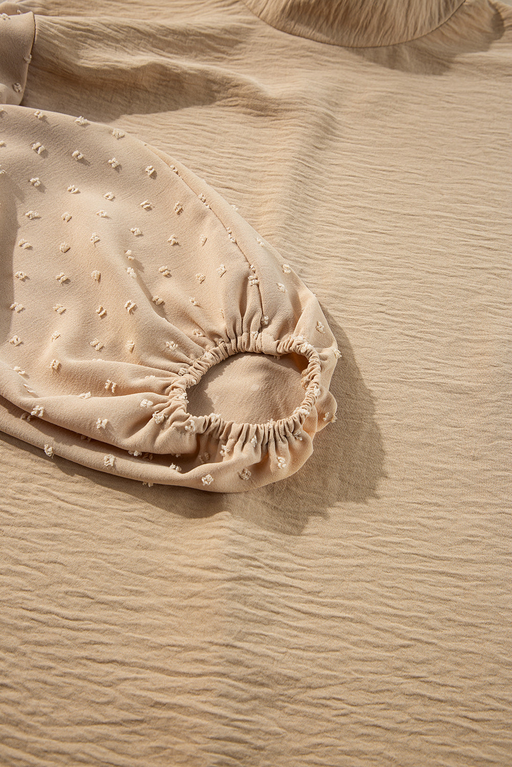 Parchment Swiss Dot Balloon Sleeve Loose Blouse Dear-Lover Dropshipping