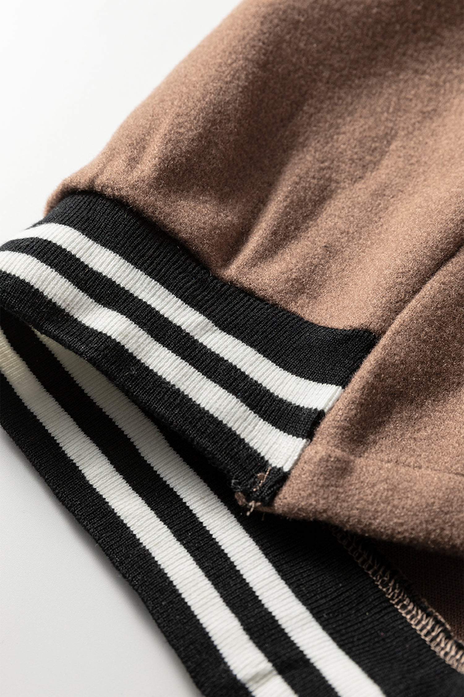 Dark Khaki Contrast Cuffed Drop Shoulder Zip up Tunic Hoodie