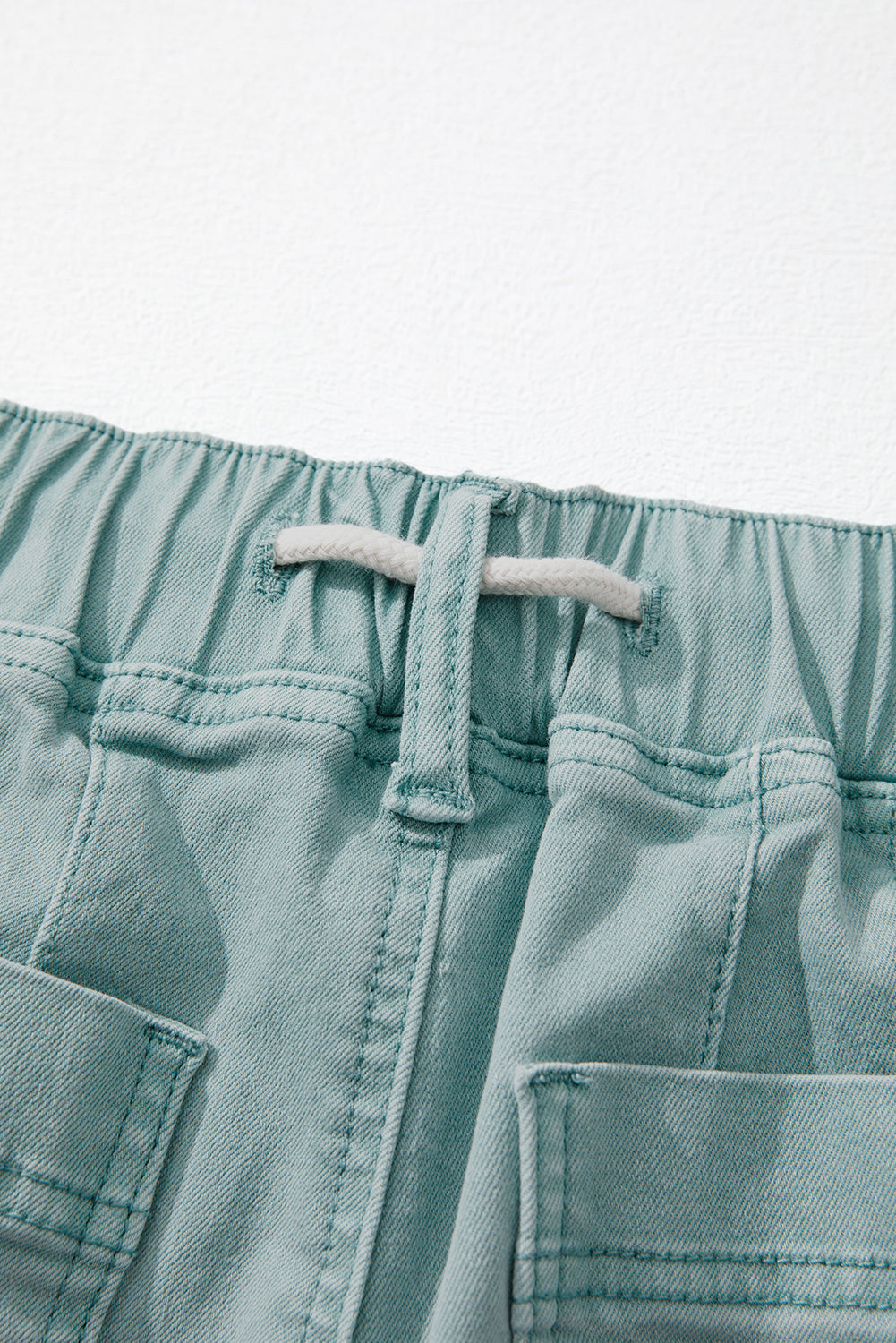 Smoke Green Mineral Wash Drawstring High Waist Wide Leg Jeans Dear-Lover Dropshipping