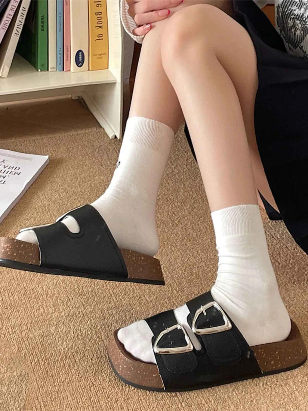 Double Buckle Comfort Sandals.