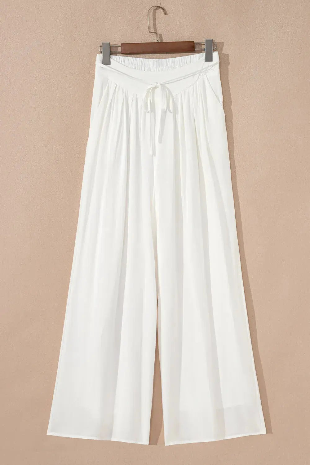 Flowy Wide Leg Pants with Drawstring Waist.