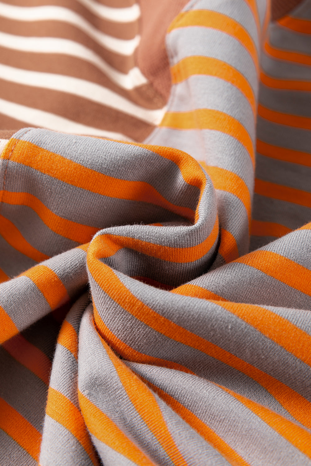 Brown Stripe Casual Stripe Colorblock Drop Shoulder Oversize Sweatshirt Dear-Lover Dropshipping