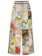 Printed Button Up Shirt And Drawstring Pants Two Piece Set