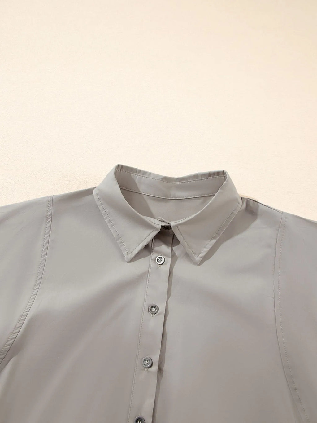 Button Up Lantern Sleeve Shirt.