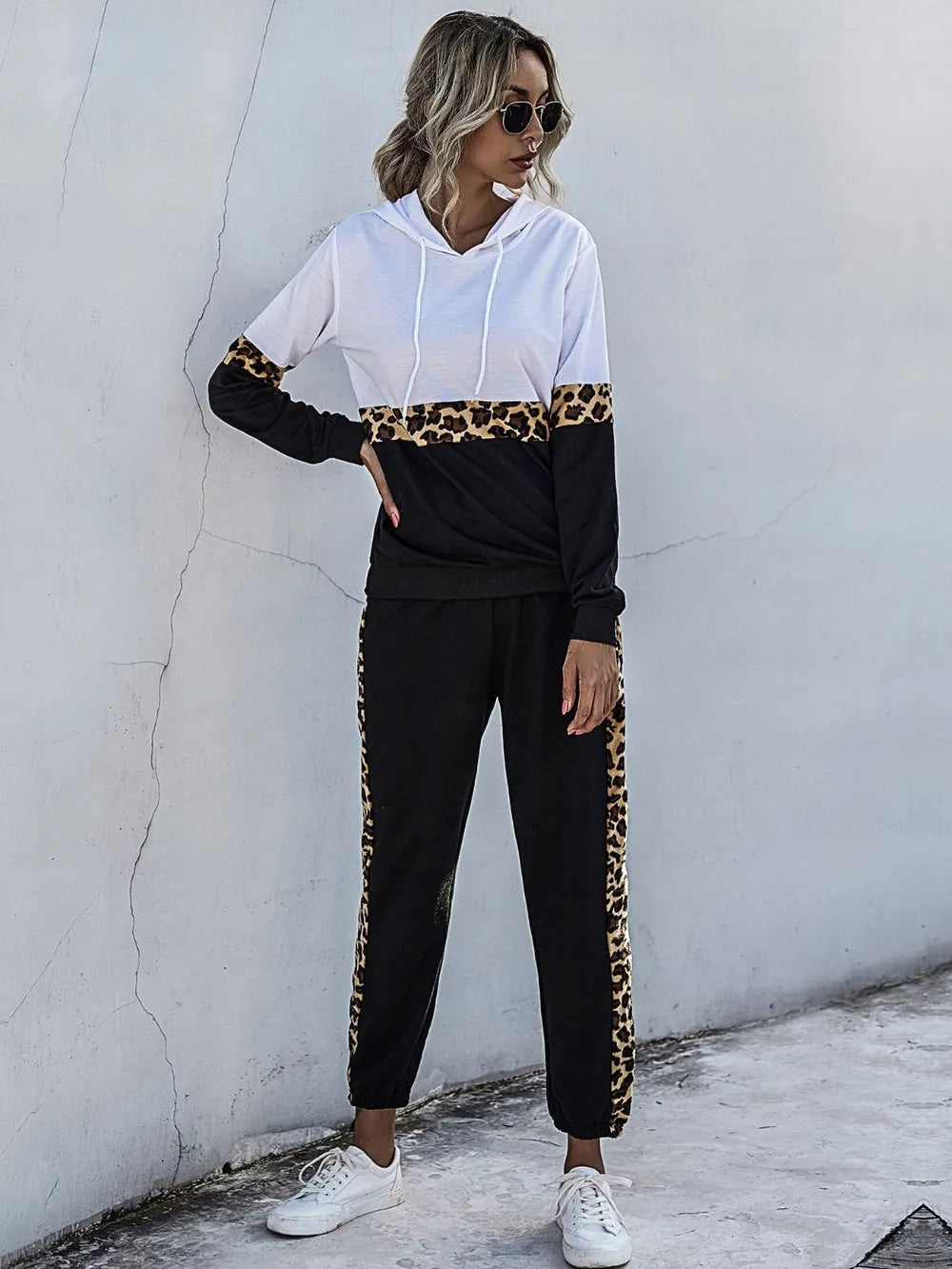 Long Sleeve Hooded Top and Joggers Set - CHIC TB