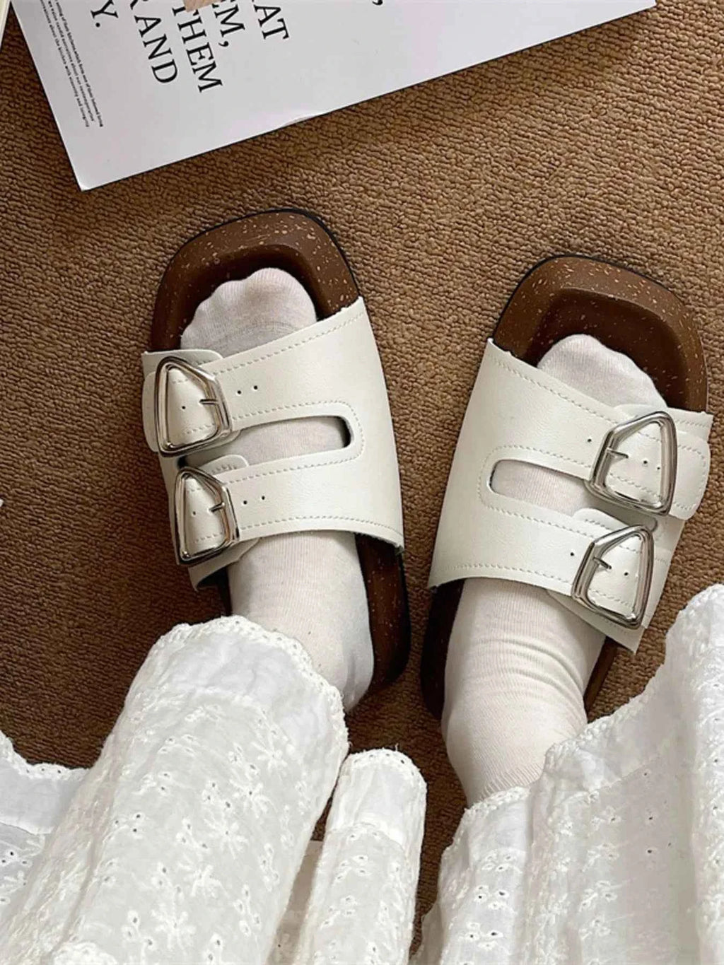 Double Buckle Comfort Sandals.