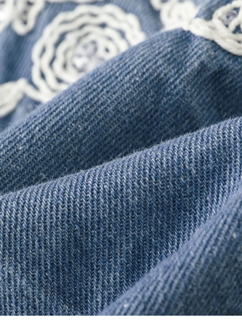 Embroidered Button Up V-Neck Vest Coat.