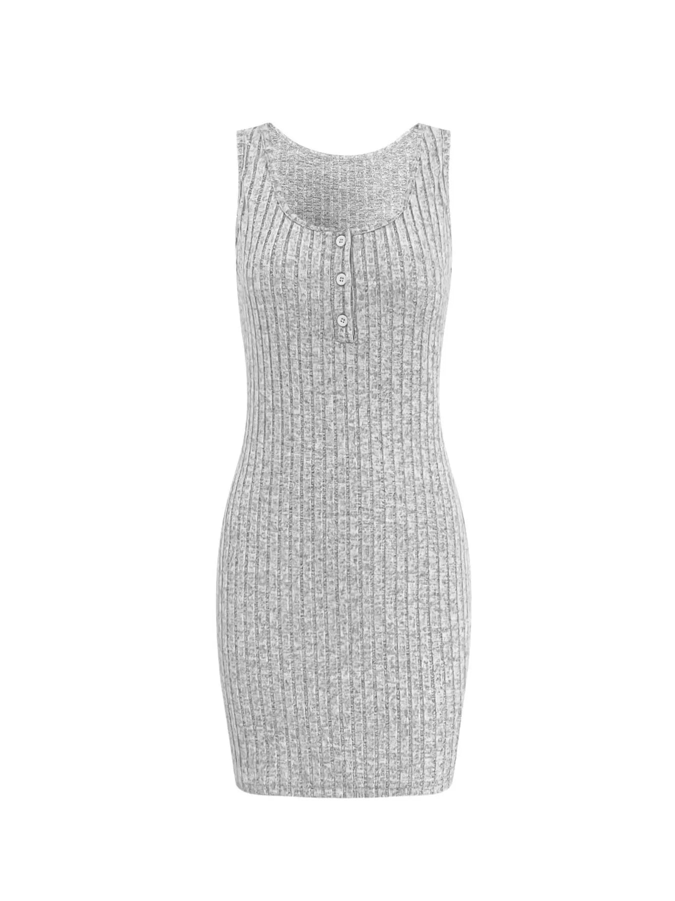 Ribbed Button Front Dress and Cardigan Sweater Set.