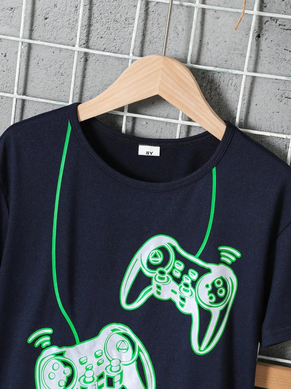 Children's Graphic Round Neck T-Shirt and Pants Set.