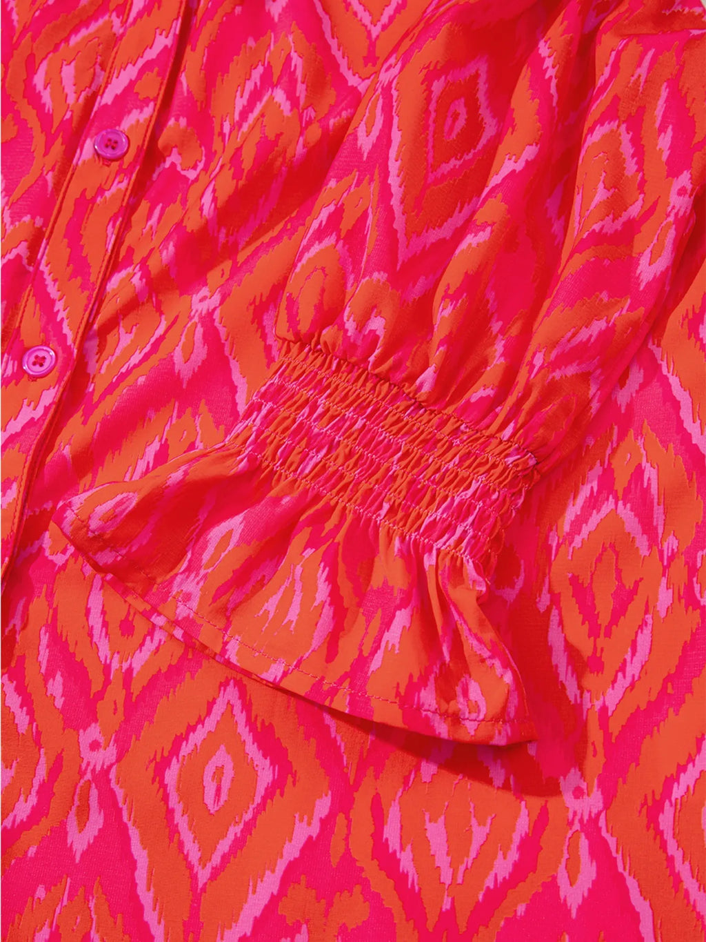 Diamond Print Flounce Sleeve Shirt.