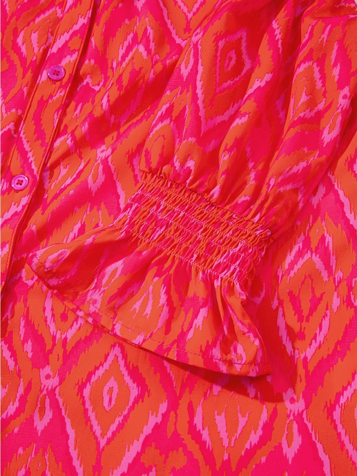 Diamond Print Flounce Sleeve Shirt.