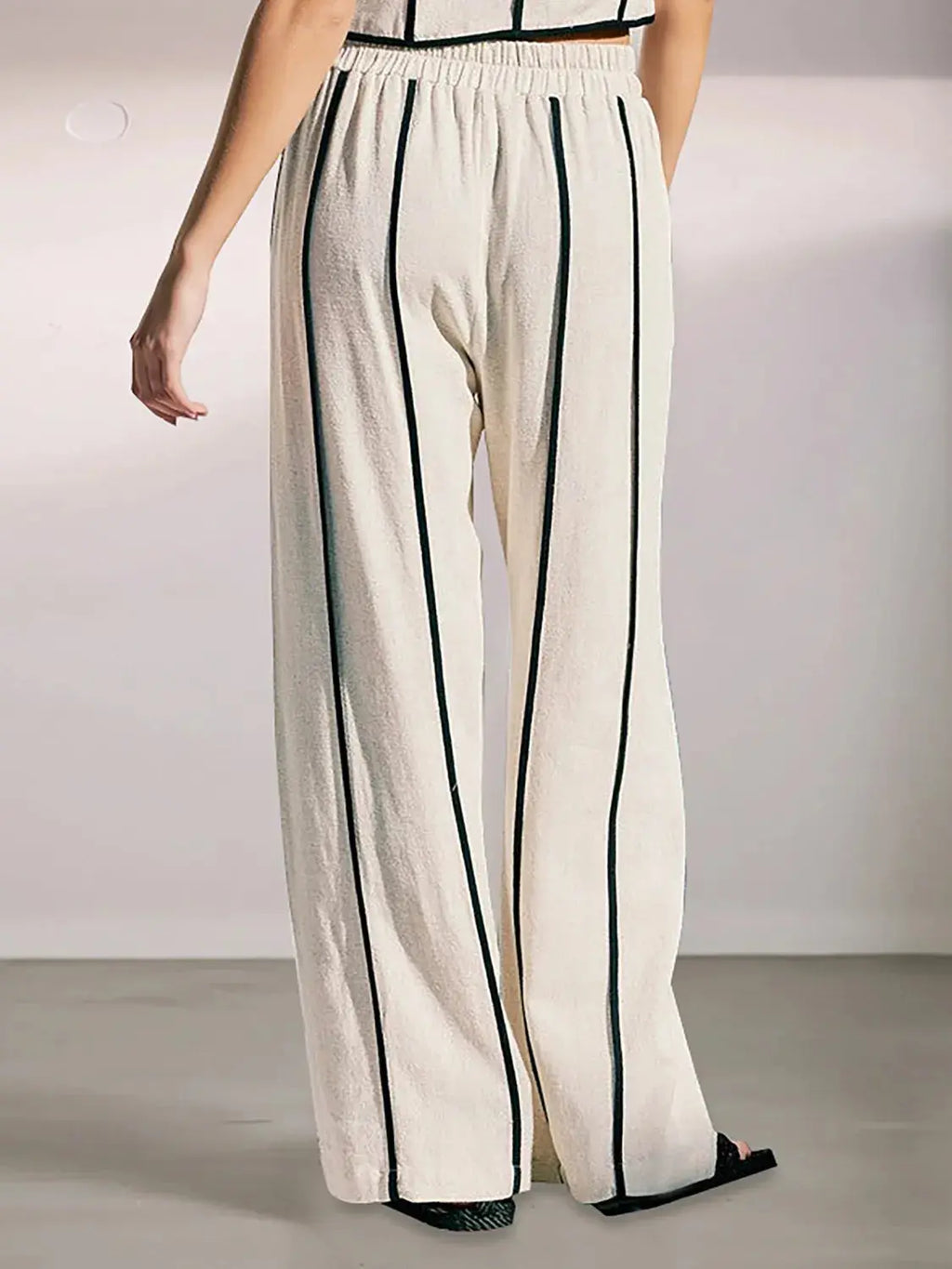 Stripe Vest and Pants Two-Piece Set.